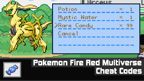 Pokemon Fire Red Multiverse Cheat Codes covers