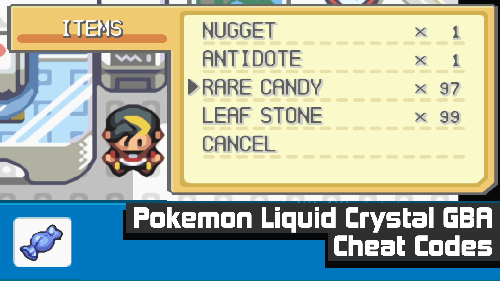 Pokemon Liquid Crystal Cheat Codes cover